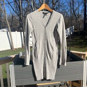 BCBGMaxAzria Women’s 100% Wool Gray Slim Ribbed Duster Cardigan Sweater Size S